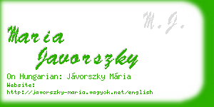 maria javorszky business card